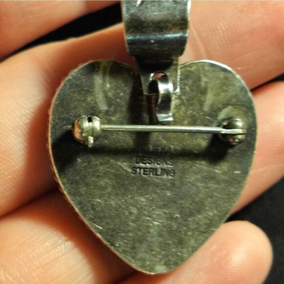 Joan Slifka lapis luzili sterling pin/pendant brooch - Picture 8 of 11